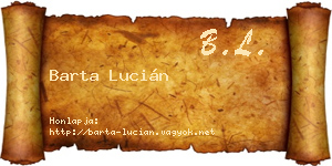 Barta Lucián névjegykártya